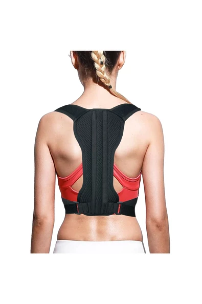 Unisex Siyah Balenli Medikal Korse Ortopedik Kamburluk Önleyici Sırt Dik Duruş Korsesi - 5