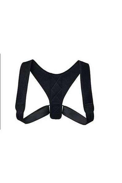 Dik Duruş Korsesi Kamburluk Önleyici Omuz Destekli Unisex Siyah Deri Desenli Kemerli Ayarlanabilir ürün görseli 1