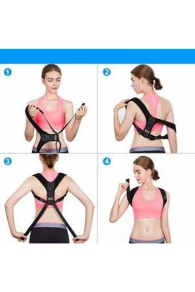 Unisex Siyah Kamburluk Önleyici Dik Duruş Korsesi - Resim 5