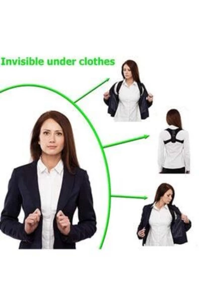 Unisex Siyah Dik Duruş Destek Korsesi - 3