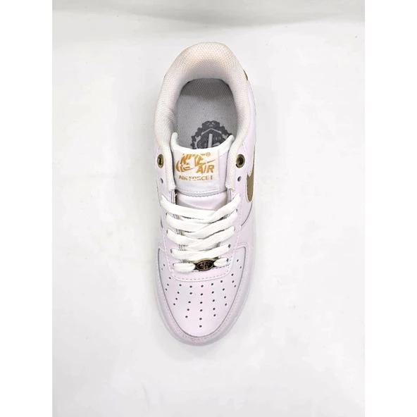 Nike Air Force 40.Yıl Özel Seri Beyaz Altın Kadın Spor Ayakkabı - 4