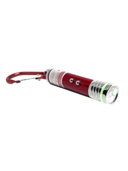 Petİnka Kedi Köpek Oyuncak 3 Fonksiyonlu Kırmızı Beyaz Işıklı Led Lazer Anahtarlık - 2