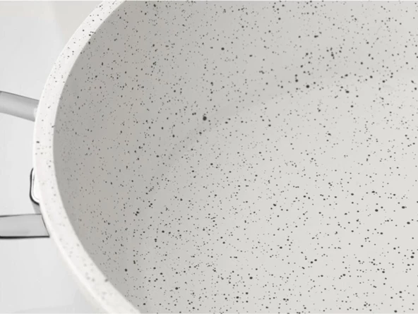 Taç Beyaz Gravita Döküm Derin Tencere 22 cm - TAC-3481 - 3