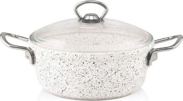 Taç Döküm Granit 20 cm Derin Tencere Krem TAÇ-3425 ürün görseli 1