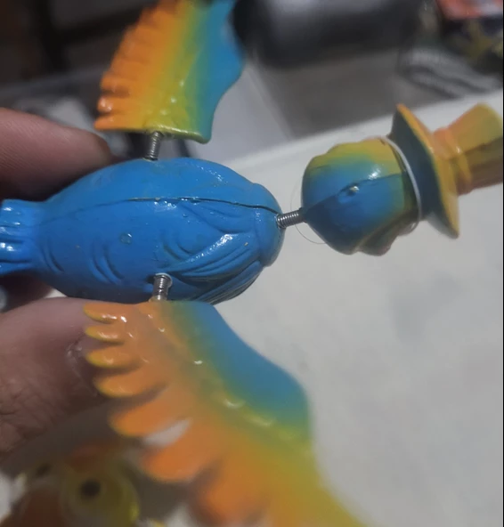 Dekoratif yayli mika 3 lü kuş - 3