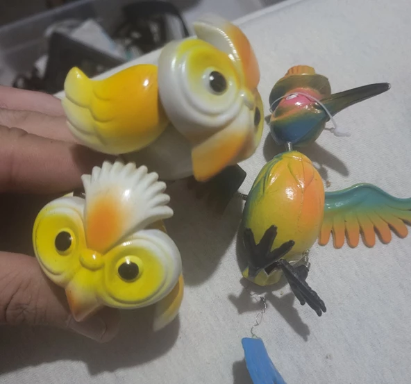 Dekoratif yayli mika 3 lü kuş - 2