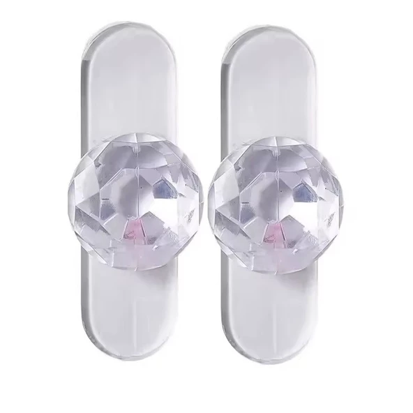 Yate10 4 Adet Elmas Plastik Yapışkanlı Çekmece Dolap Kulbu - 2