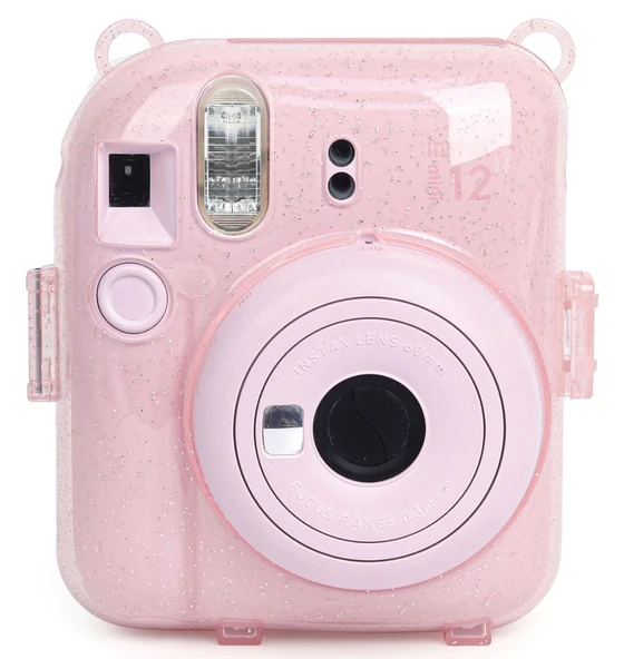 Fujifilm Instax Mini 12 Pembe Fotoğraf Makinesi 10'lu Film PVC Albüm ve Simli Pleksi Kılıf Seti - Resim 4