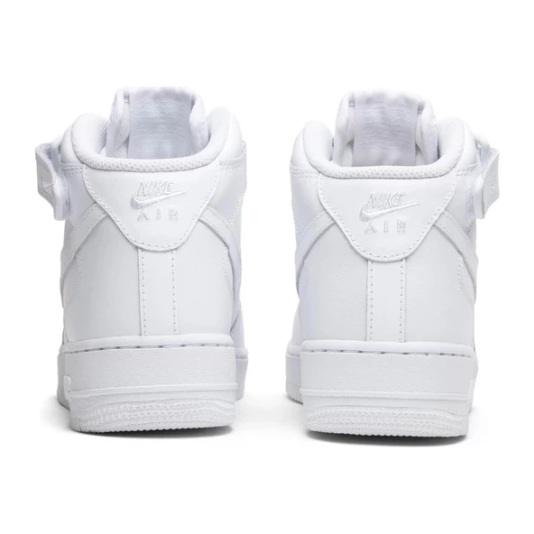 Nike Air Force 1 Mid 07 Leather Triple White - Resim 4