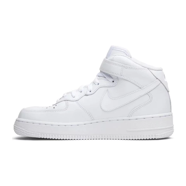 Nike Air Force 1 Mid 07 Leather Triple White - Resim 3