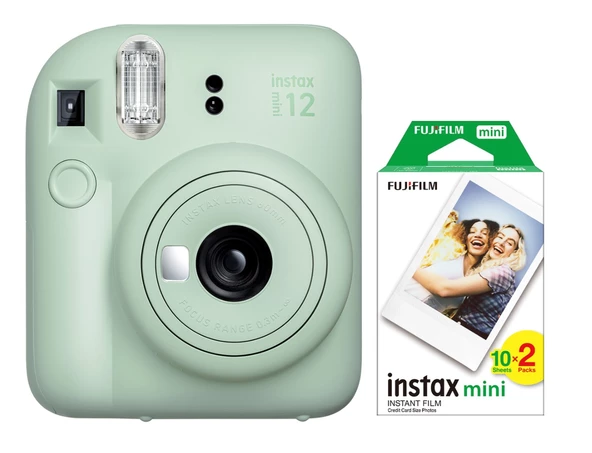 Fujifilm Instax Mini 12 Yeşil Fotoğraf Makinesi ve 20'li Mini Film