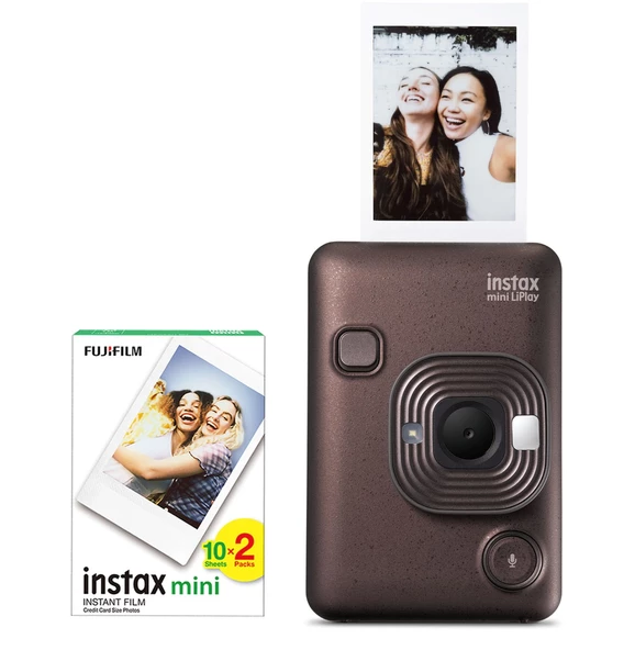 Fujifilm Instax Mini LiPlay Hybrid Deep Bronze Fotoğraf Makinesi 20'li Film Seti