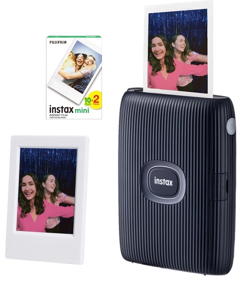 Fujifilm Instax Mini Link 2 Uzay Mavisi Akıllı Telefon Yazıcısı 20'li Mini Film ve Çerçeve Seti