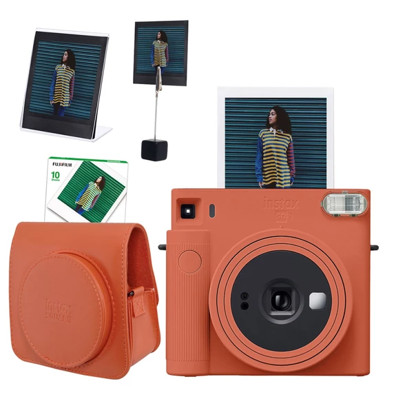 Fujifilm Instax SQ1 Terracotta Turuncu Fotoğraf Makinesi 10'lu Kare Film c