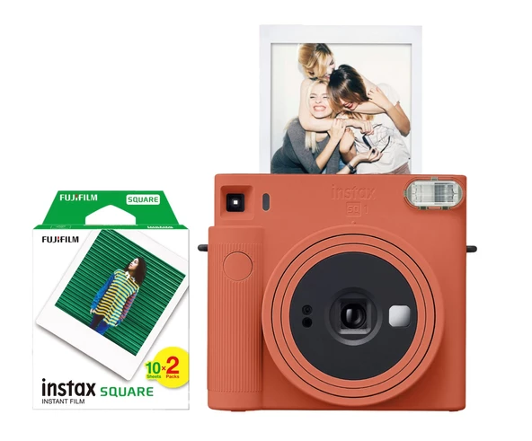 Fujifilm Instax SQ1 Terracotta Turuncu Fotoğraf Makinesi ve 20'li Kare Film