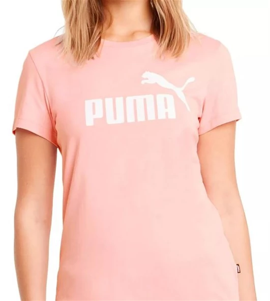 Puma Ess Logo Tee Kadın Pembe Tişört - 586774 80 - 3