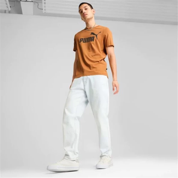 Puma Ess Logo Tee Erkek kahverengi Tişört - 586667 28 - 2