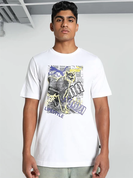 Puma Graphics Photoprint Tee Erkek Beyaz Tişört - 683213 02