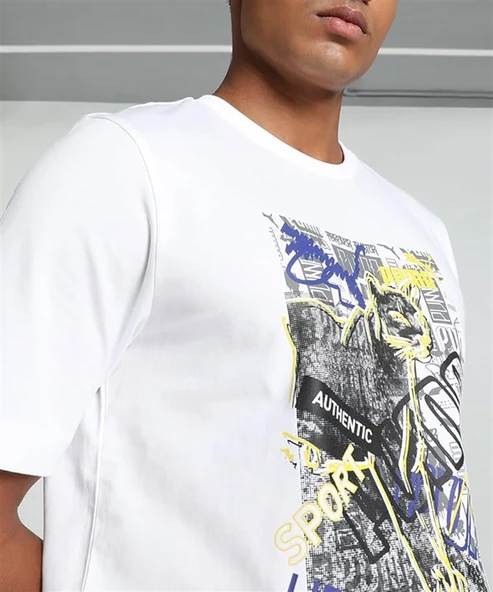 Puma Graphics Photoprint Tee Erkek Beyaz Tişört - 683213 02 - 5