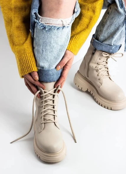 Feles Kalın ve Yüksek Taban Günlük Bot Kadın Postal Bot - Resim 6