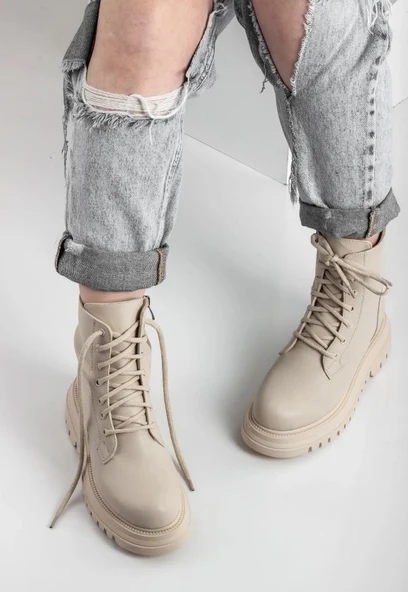 Feles Kalın ve Yüksek Taban Günlük Bot Kadın Postal Bot - Resim 7