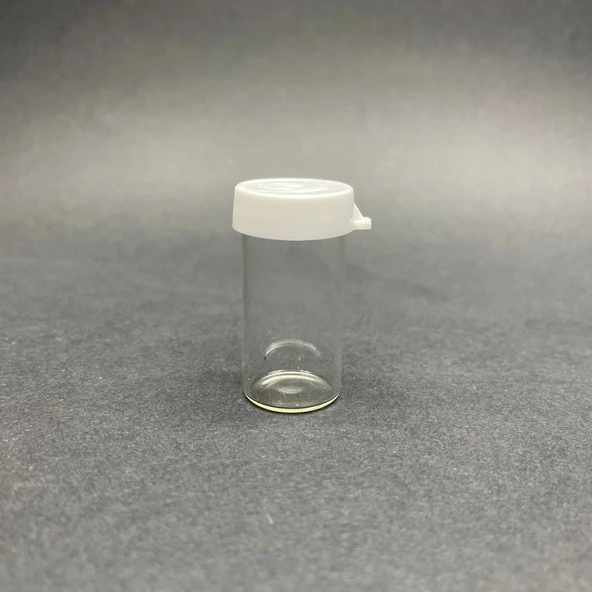 8Ml Cam Deney Tüpü  (4 Cm) , Plastik Kapaklı Cam Deney Tüpü x 10 Adet - Resim 2