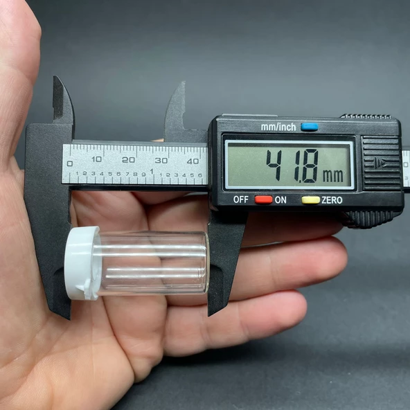 8Ml Cam Deney Tüpü  (4 Cm) , Plastik Kapaklı Cam Deney Tüpü x 10 Adet - Resim 3