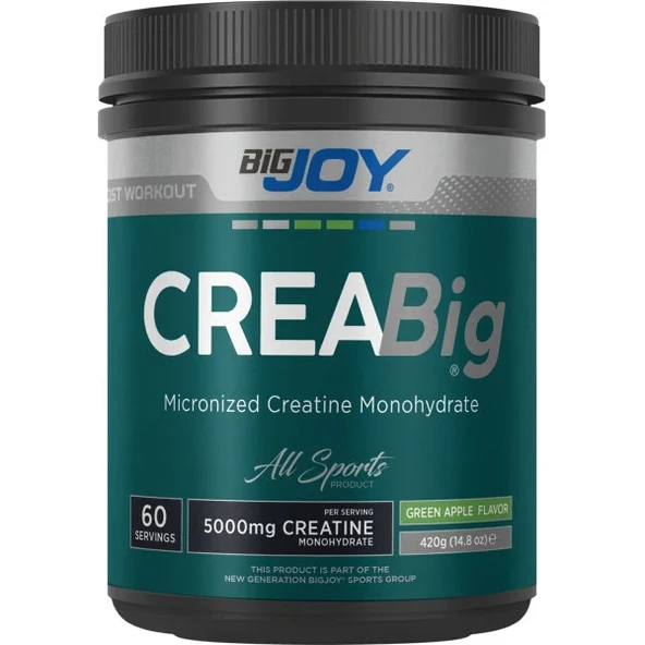 Bigjoy Sports Creabig Powder Yeşil Elma Aromalı 420 Gr Kreatin + Hediye