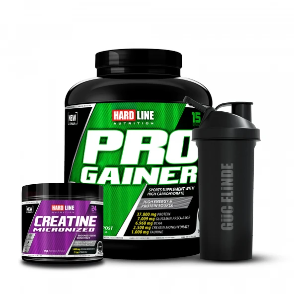 Hardline Progainer 3000 gr + Kreatine 120 gr +Shaker ürün görseli