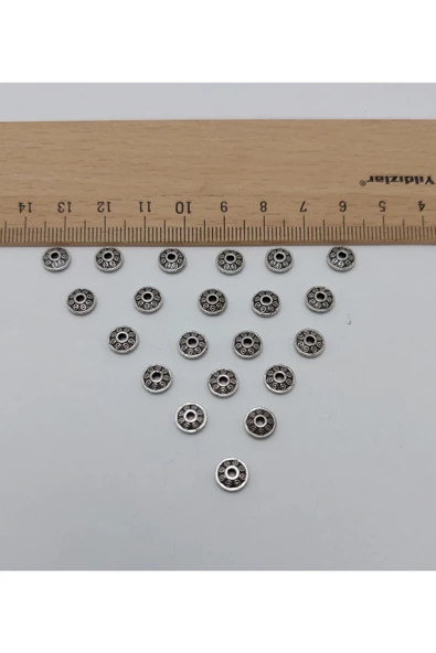 Epoksi Doğaltaş Tesbih Püskül Seti .10 Adet Tesbih Yapımı Metal Imame Üçgen Boncuk Arası Düğümlük - 5