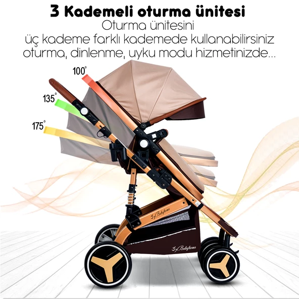 Baby Home Bh-945 Paris Amortisörlü Travel Sistem Bebek Arabası - 10