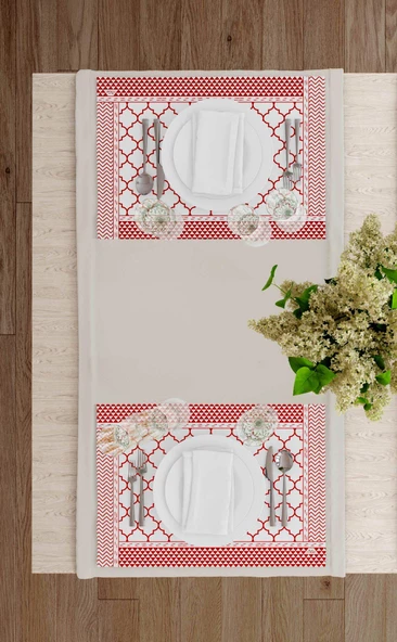 The Mia Geometric -2 Amerikan Servis 6 Lı Set - 50 x 35 Cm TXT0227 - 3