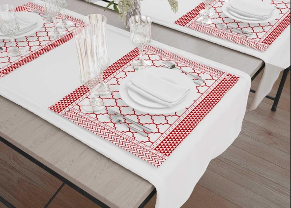 The Mia Geometric -2 Amerikan Servis 6 Lı Set - 50 x 35 Cm TXT0227 - 2