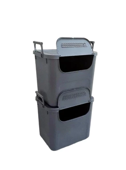 Geseus Motek  Mybox 2x30 Litre Kulplu Çok Amaçlı Organizer Saklama Kutusu-MT-35 - 8