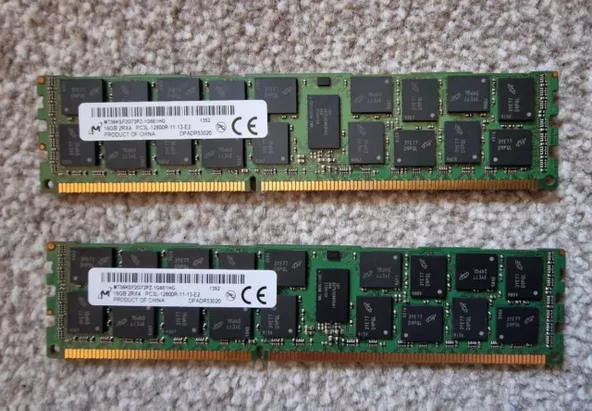 MT36KSF2G72PZ-1G6P1KG Micron 16GB RDIMM 240-Pin 1.35v 1600MHZ DDR3L-1600/PC3L-12800 CL11 SERVER RAM BELLEK - 2