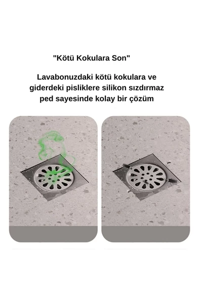 Banyo ve Mutfak Lavabo Koku Önleyici Gider Koruyucu Silikon Sızdırmaz Ped 1 ADET   SİYAH - 7