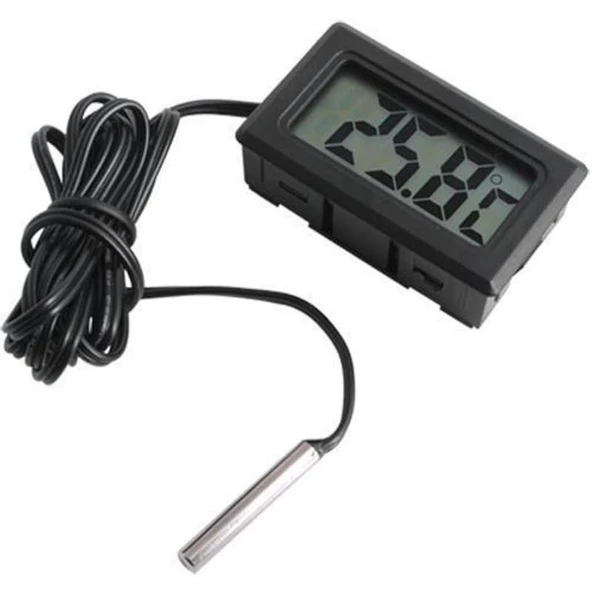 Dijital Ekran Sıcaklık Ölçer Kuluçka Termometre Metal Problu Arduino