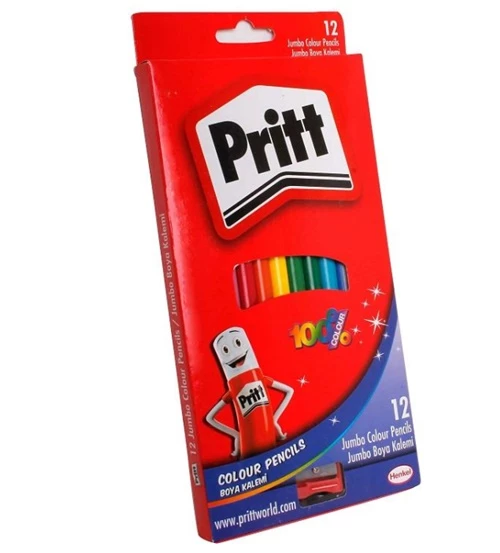 Pritt Üçgen Jumbo Kuru Boya Kalemi 12Li ürün görseli 1
