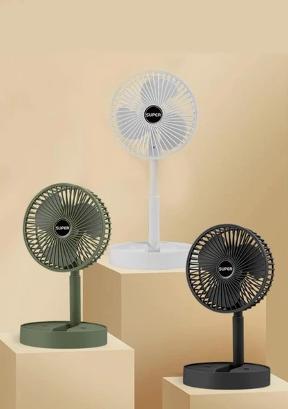 F-06 Taşınabilir Şarjlı Fan 3 Kademeli Vantilatör Klima Soğutucu Fan - 5
