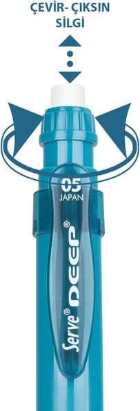 Serve Deep Natural Colors 0.5mm Mekanik Kurşun Kalem - Okyanus Mavi - Resim 2