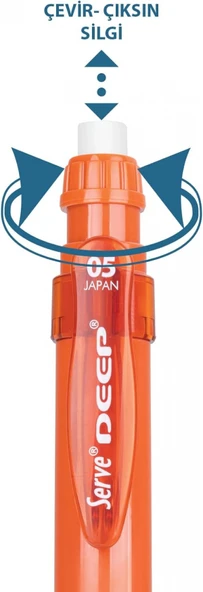 Serve Deep Natural Colors 0.5mm Mekanik Kurşun Kalem - Kiremit - Resim 2