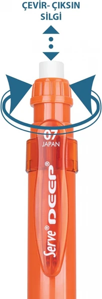 Serve Deep Natural Colors 0.7mm Mekanik Kurşun Kalem - Kiremit - Resim 2