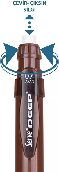 Serve Deep Natural Colors 0.7mm Mekanik Kurşun Kalem - Toprak Kahverengi - Resim 2