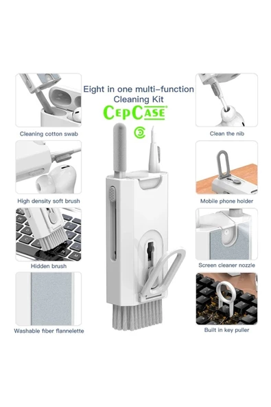 CEPCASE    Temizlik Kiti Cleaning Sıvı Püskürtmeli Fırçalı Kulaklık Elektronik Ürün Temizleme Aparatlı - 2