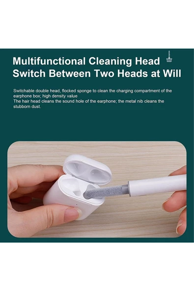 CEPCASE    Temizlik Kiti Cleaning Pen 2 Yönlü Fırçalı Temizleme Aparatı Tüm Cihaz Modelleri Ile - 5