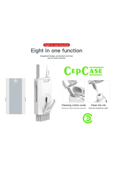 CEPCASE    Temizlik Kiti Cleaning Sıvı Püskürtmeli Fırçalı Kulaklık Elektronik Ürün Temizleme Aparatlı - 5