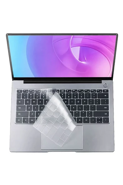 CEPCASE    Macbook 13.6' Air 2022 M2 A2681 Klavye Koruyucu Türkçe Q Klavye Buzlu Şeffaf Silikon Macpad