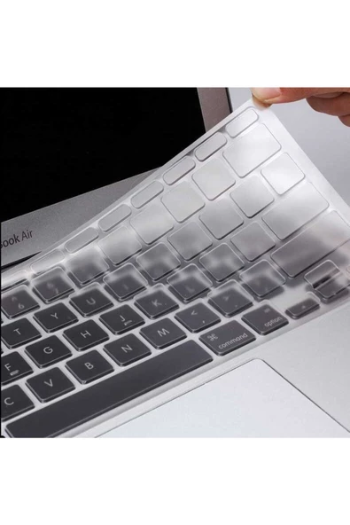 CEPCASE    Macbook 13.3' Air A1932 Klavye Koruyucu Türkçe Q Klavye Şeffaf Silikon Ped Macpad