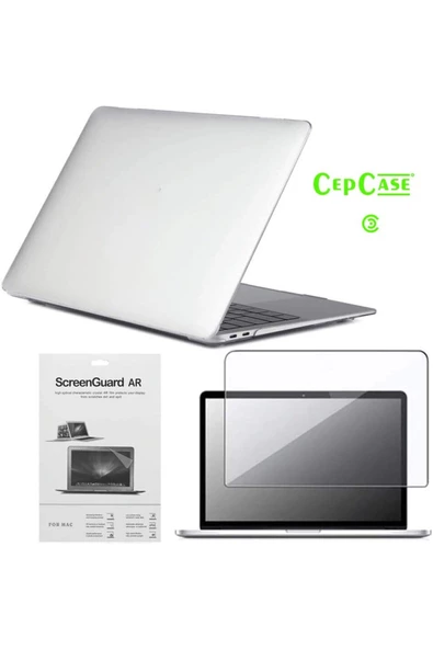 CEPCASE    Macbook Pro 14.2" 2023 M2 A2779 Kılıf Şeffaf Koruyucu Kapak Ekran Koruma Filmi