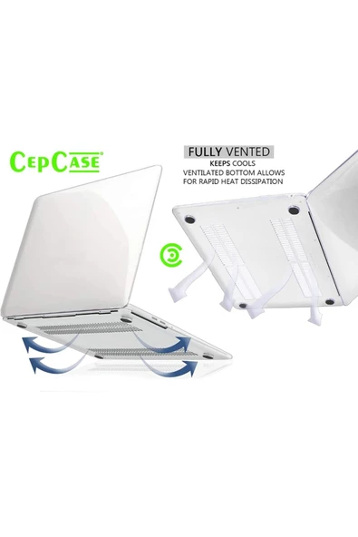 CEPCASE    Macbook Pro 14.2" 2023 M2 A2779  uyumlu Kılıf Kristal Şeffaf Koruyucu Kapak + Ekran Koruma Filmi - 4